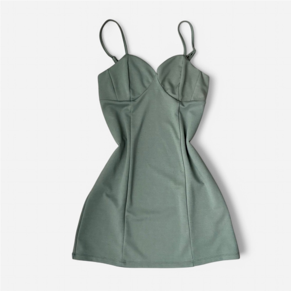 Green mini bodycon dress